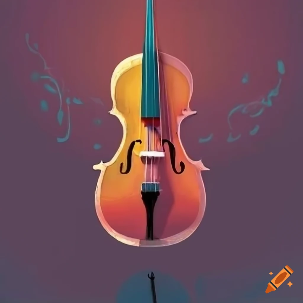 Cello With Music Notes Floating Around On Craiyon