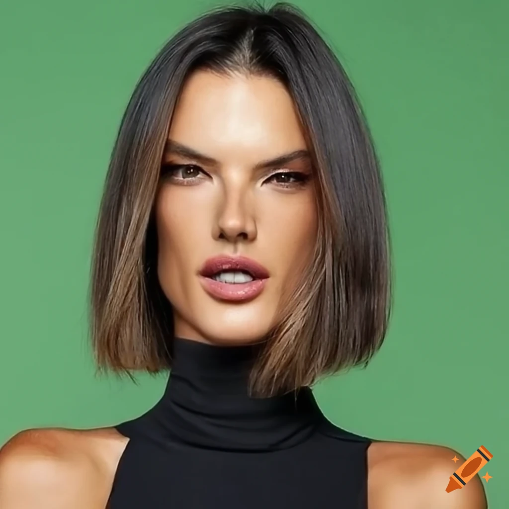 Alessandra Ambrosio With A Straight Bob Haircut On Craiyon