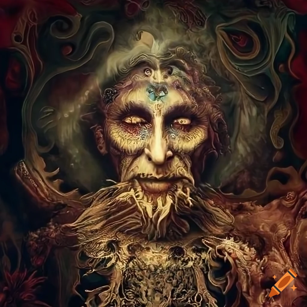Surreal artwork depicting mythological soul anatomy
