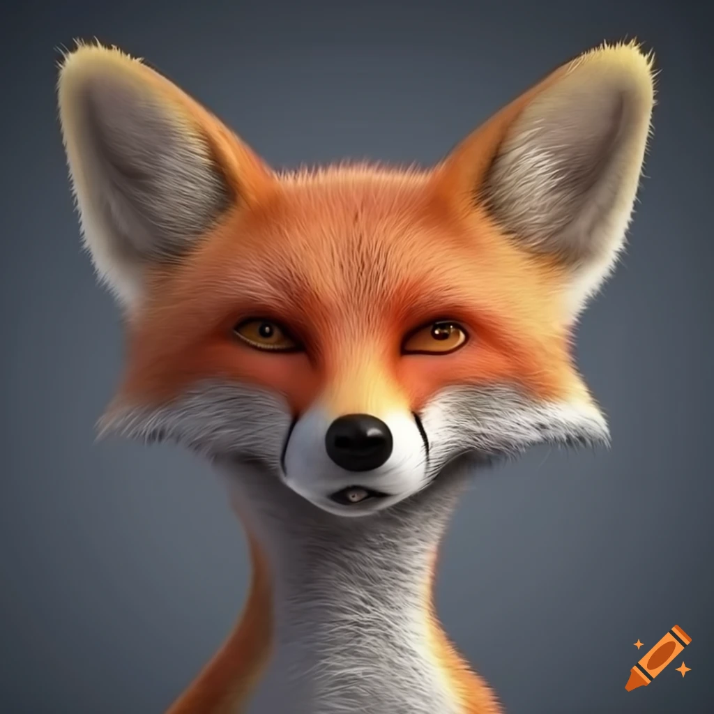 3D render of a majestic fox