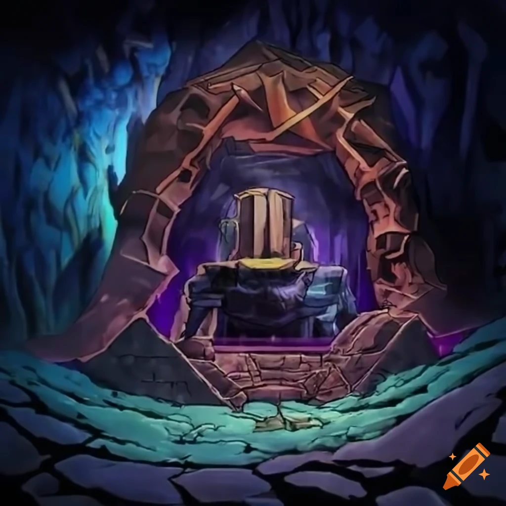 image of a mine cave in Yu-Gi-Oh card game