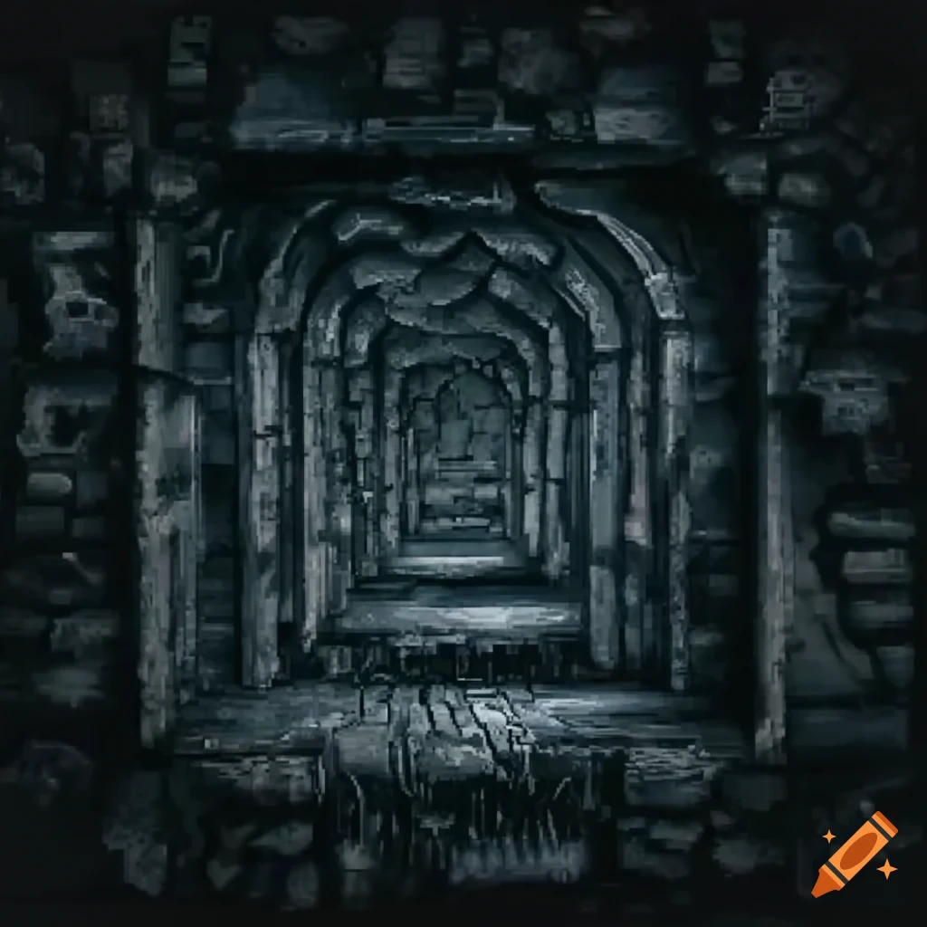tiles with H.R. Giger inspired ruins for a 2D Metroid game