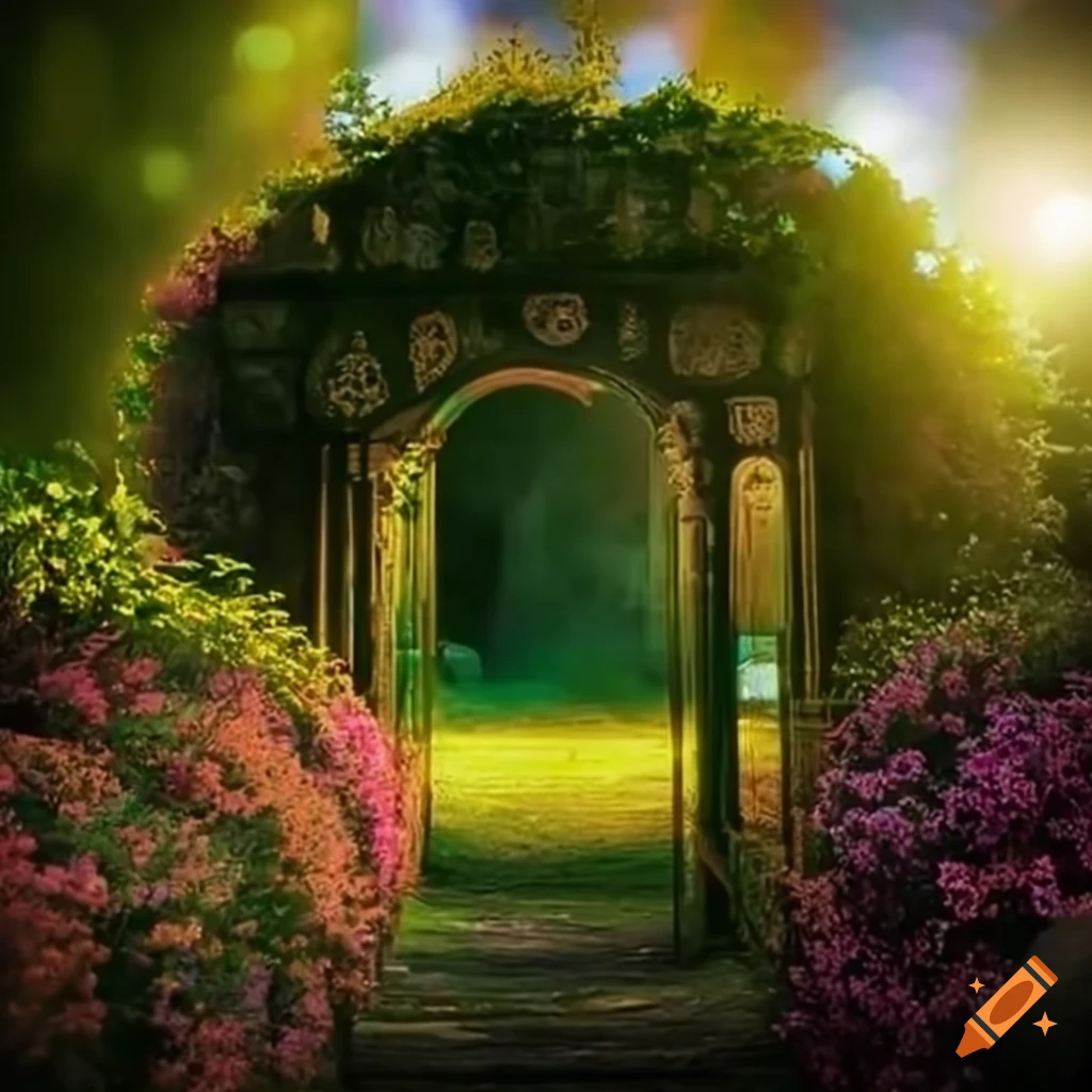 Gateway Surrounded By Blooming Flowers