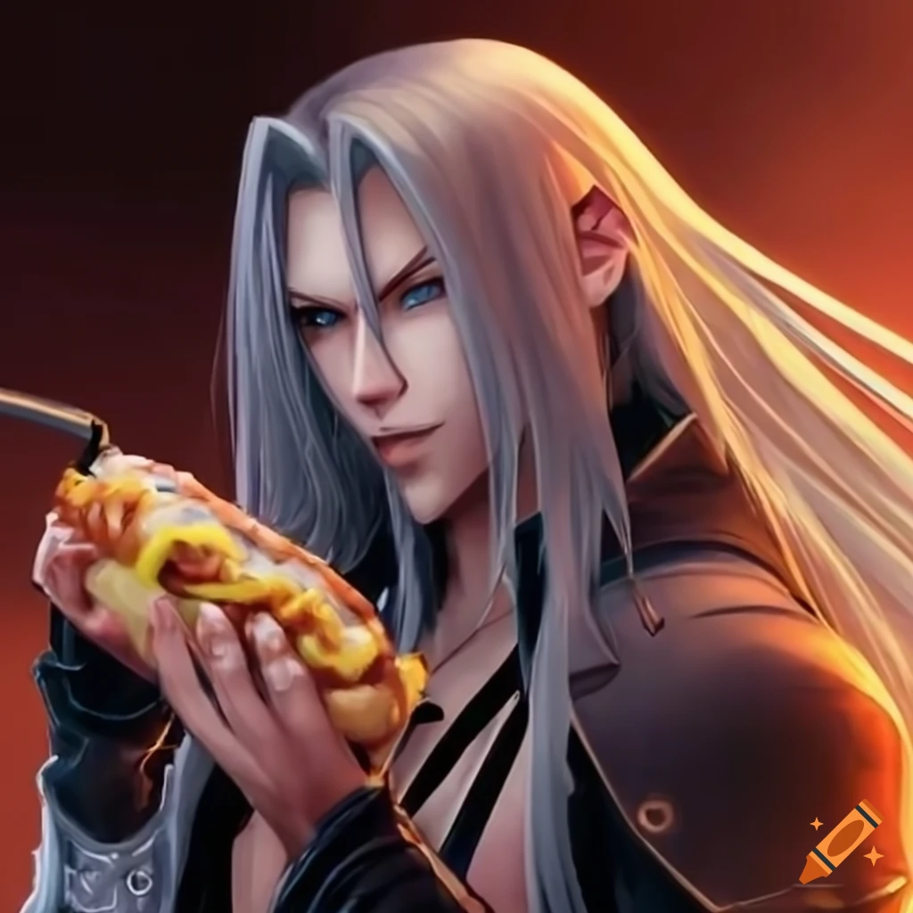 Sephroth Eating A Chili Dog On Craiyon