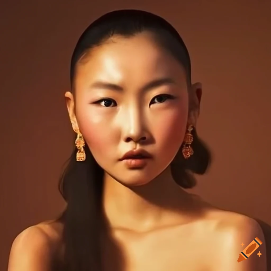 portrait of a beautiful person from Mongolia