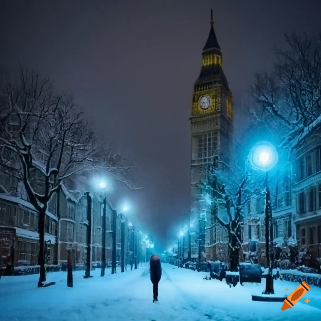 person playing in the snow in London