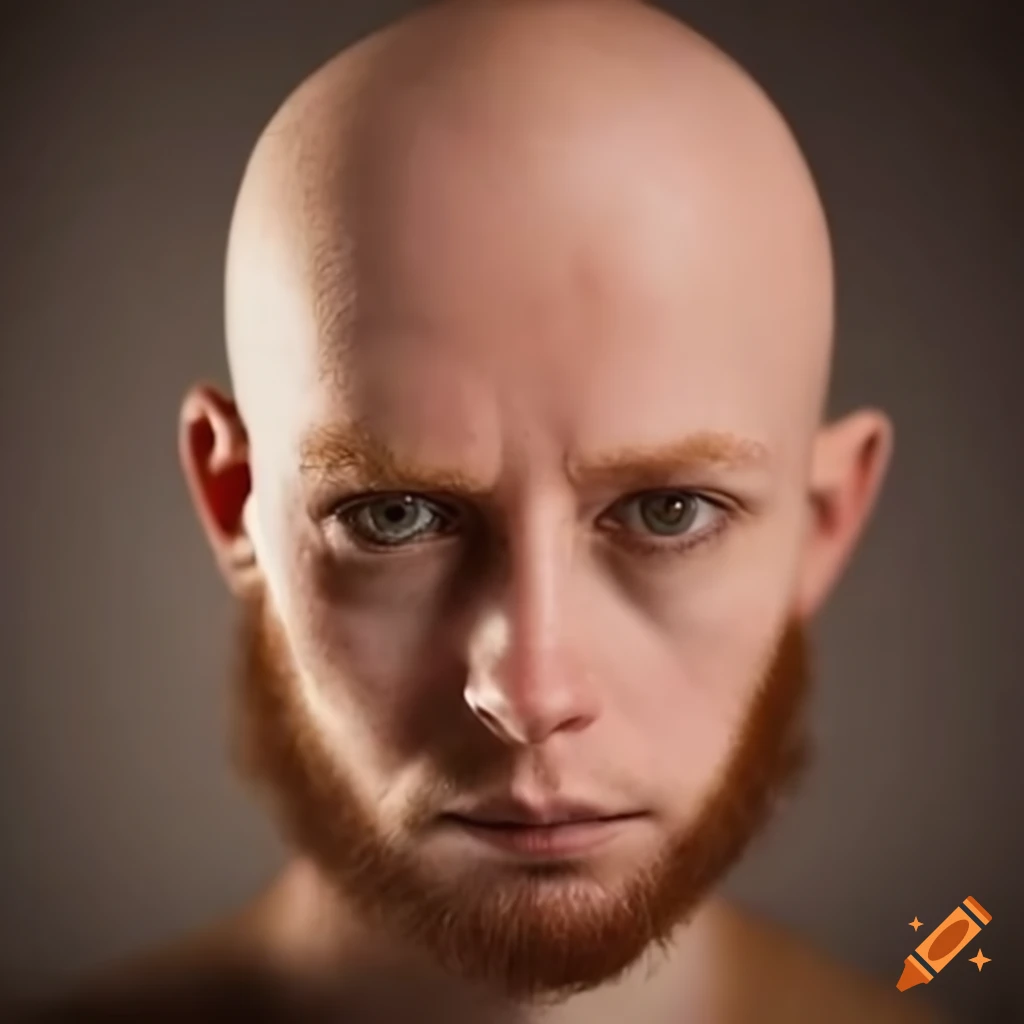 portrait of a bald man with ginger sideburns