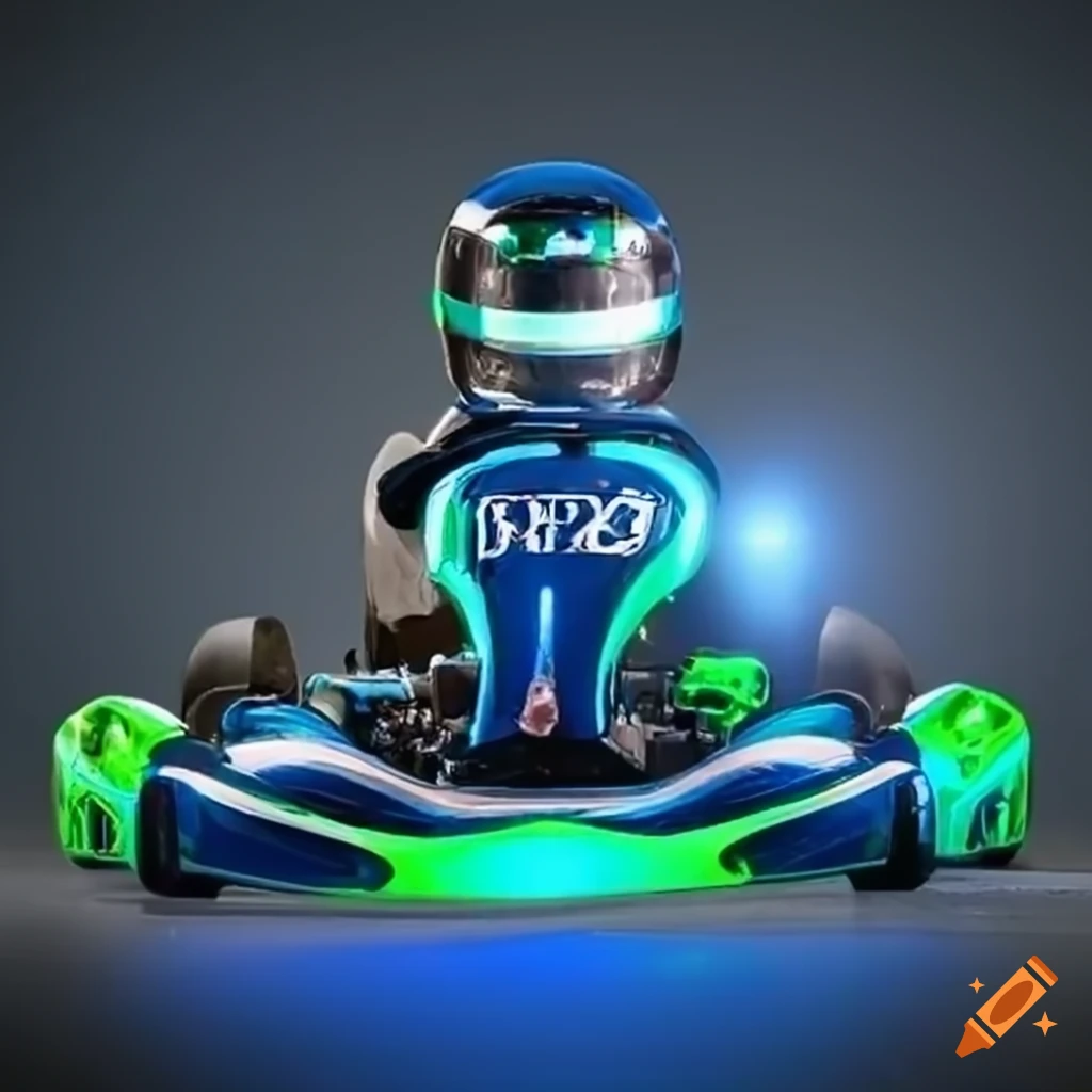 blue and green logo design for go kart racing team