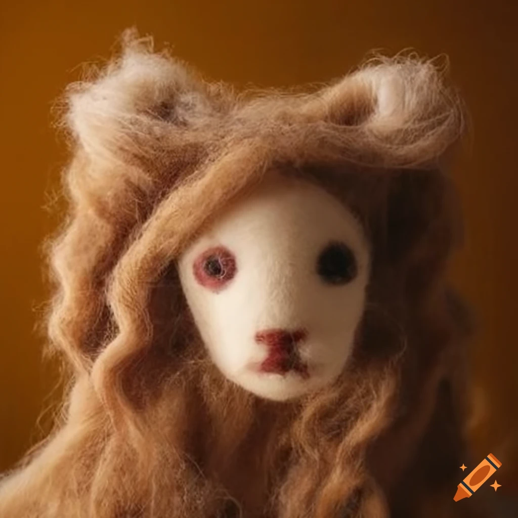 Felted wool sculpture of royalty on Craiyon