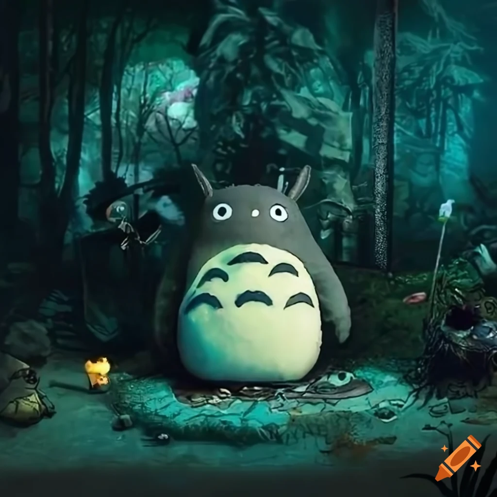 Totoro Blade Runner themed diorama game