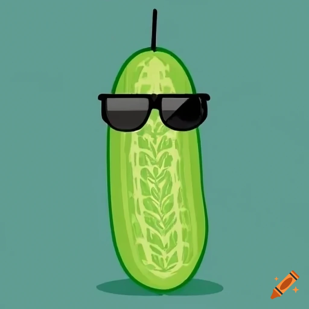 Cool Cucumber Wearing Sunglasses On Craiyon