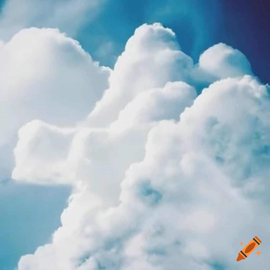 Clouds forming imaginative shapes on Craiyon