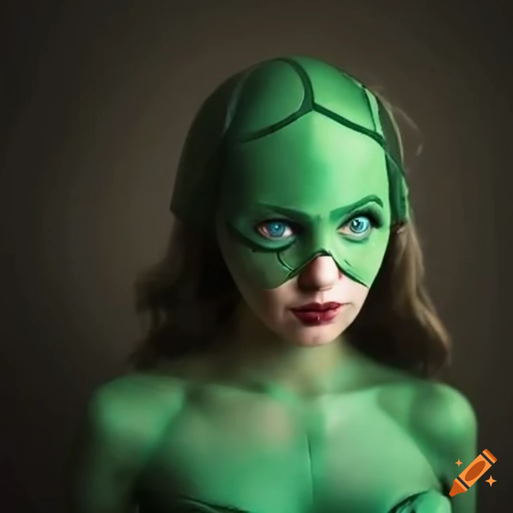 female superhero dressed as a Turtle Dove
