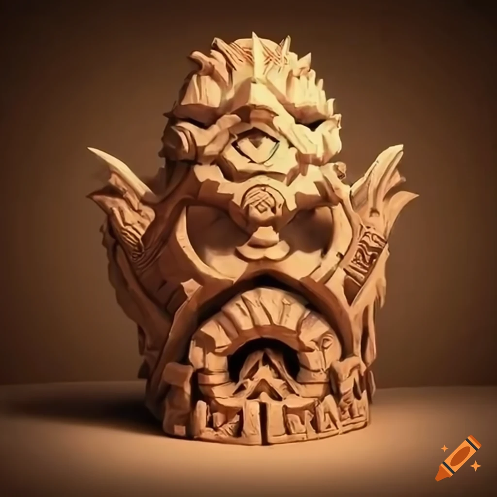 carving of a Zelda game boss in a labyrinth