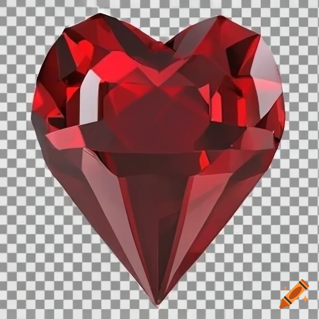 Red crystal heart container in 3d on Craiyon