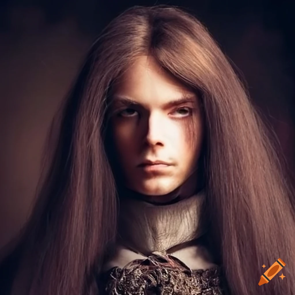 portrait of a male Musketeer with long hair