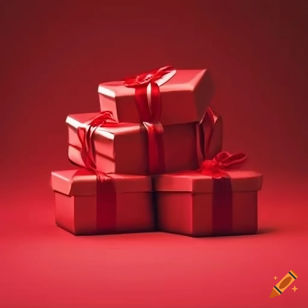 Free Gift Boxes Exploded Heart Shape White Background