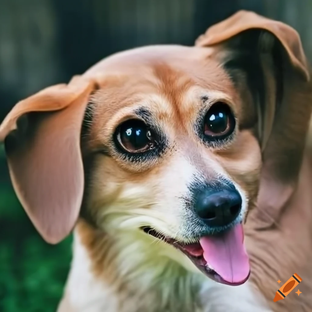 Cute dog with unique facial features