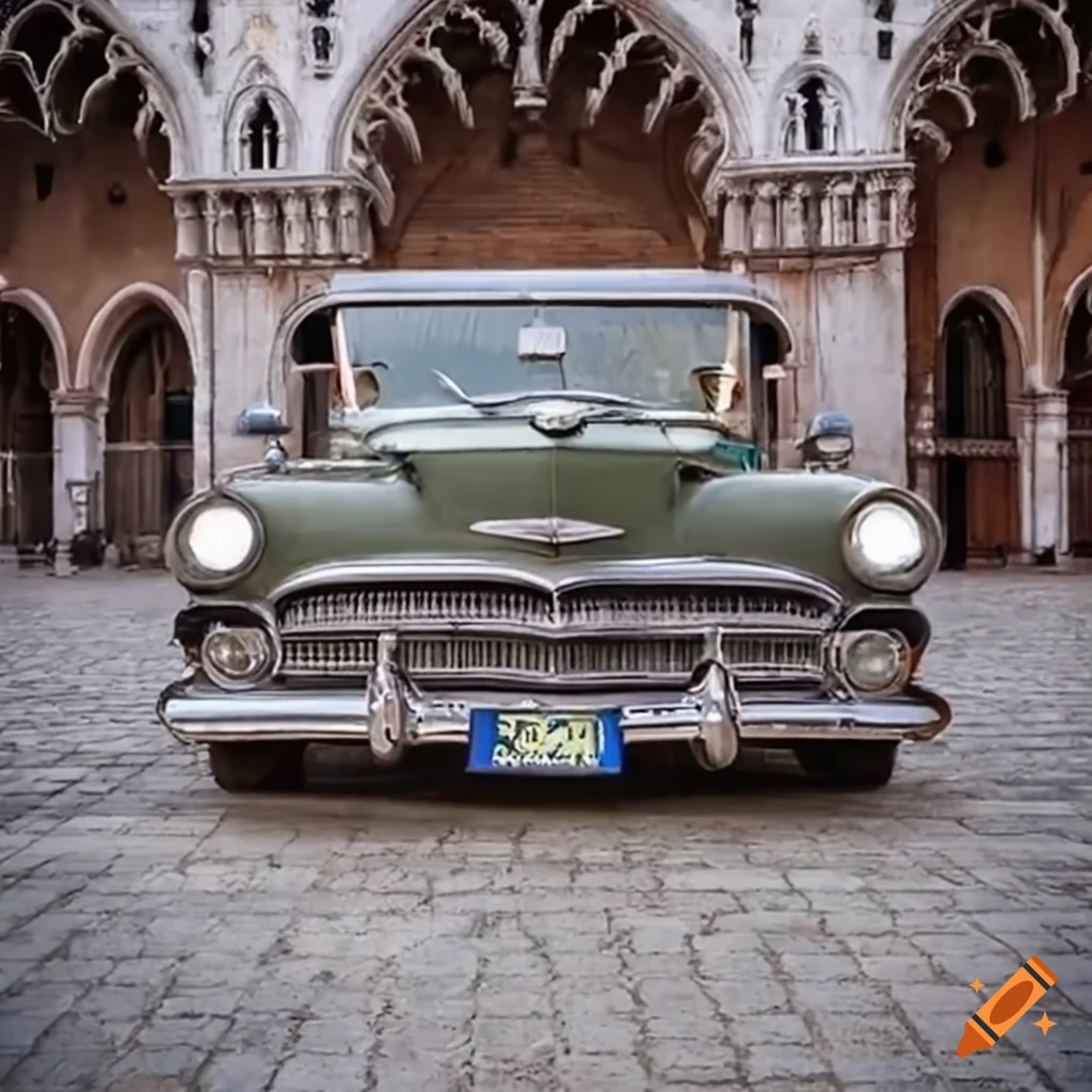 vintage Dodge car at the Doge's Palace in Venice