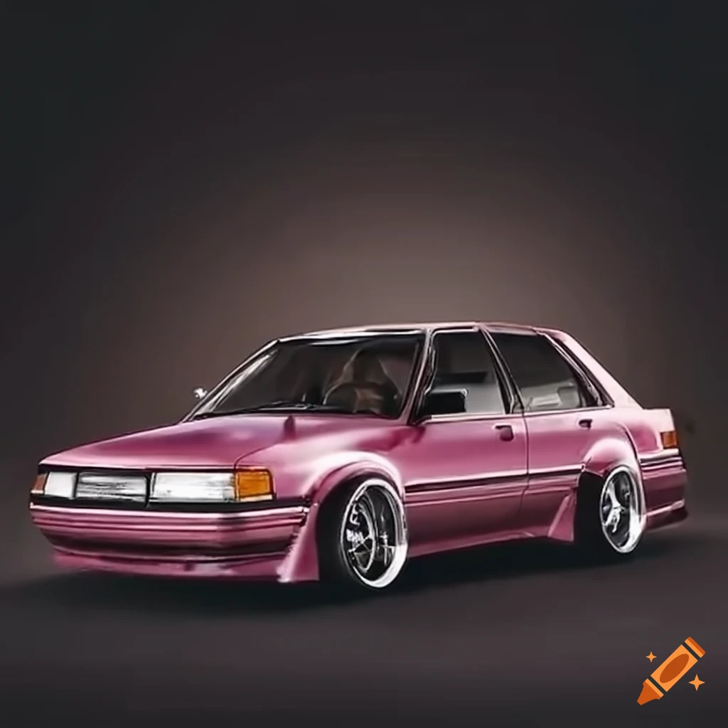 Highly Detailed 1980s Japanese Style Advertisement Of A Lowered Bosozoku 1988 Toyota Camry With 3049