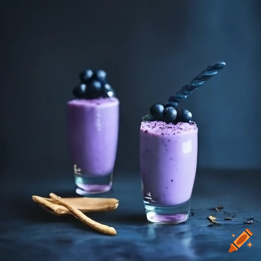 Blueberry bliss smoothie made with blueberries, oat milk, banana, and