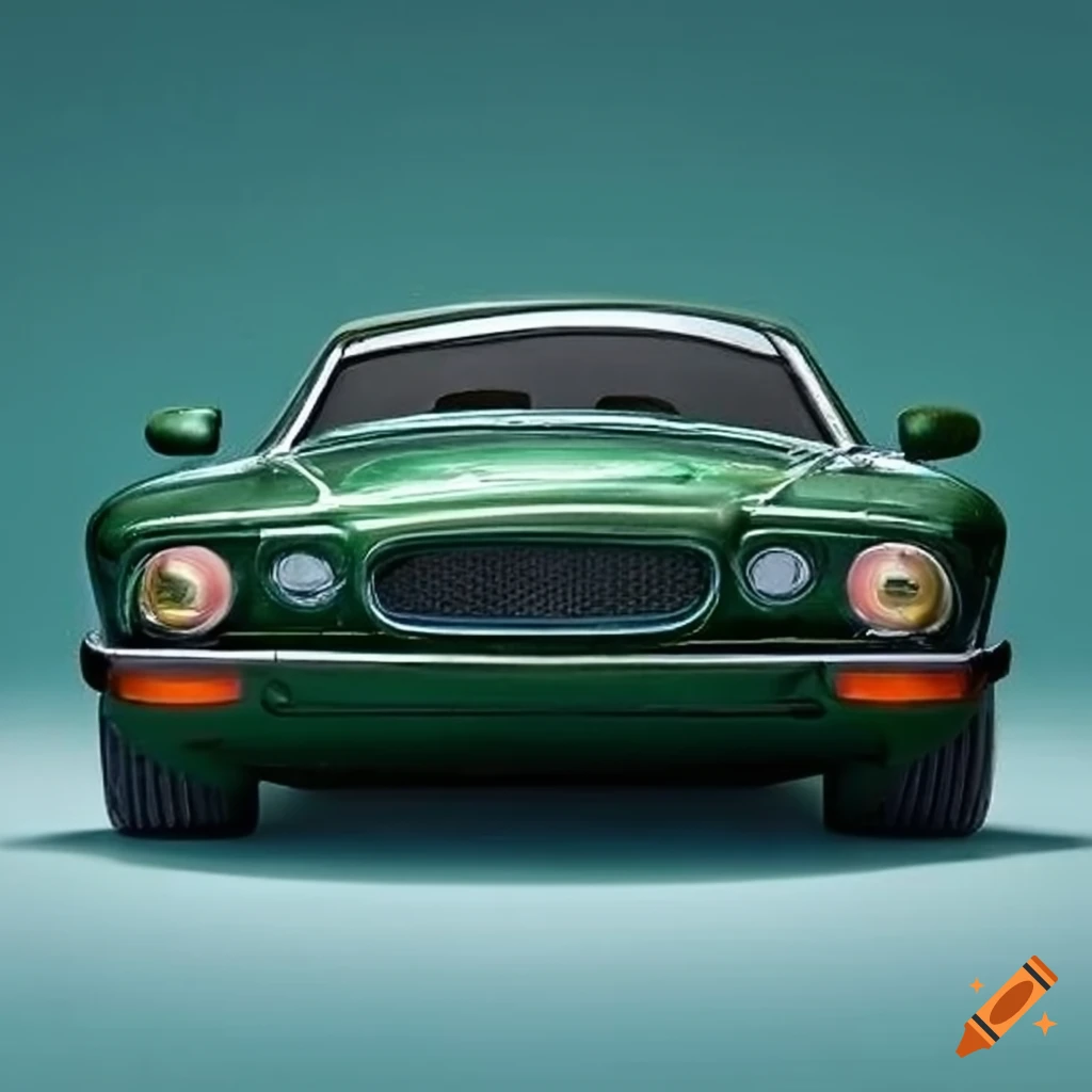 dark green Jaguar XJ X300 in Disney Pixar Cars style