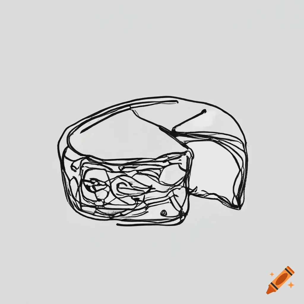 Minimalistic drawing of camembert cheese on Craiyon