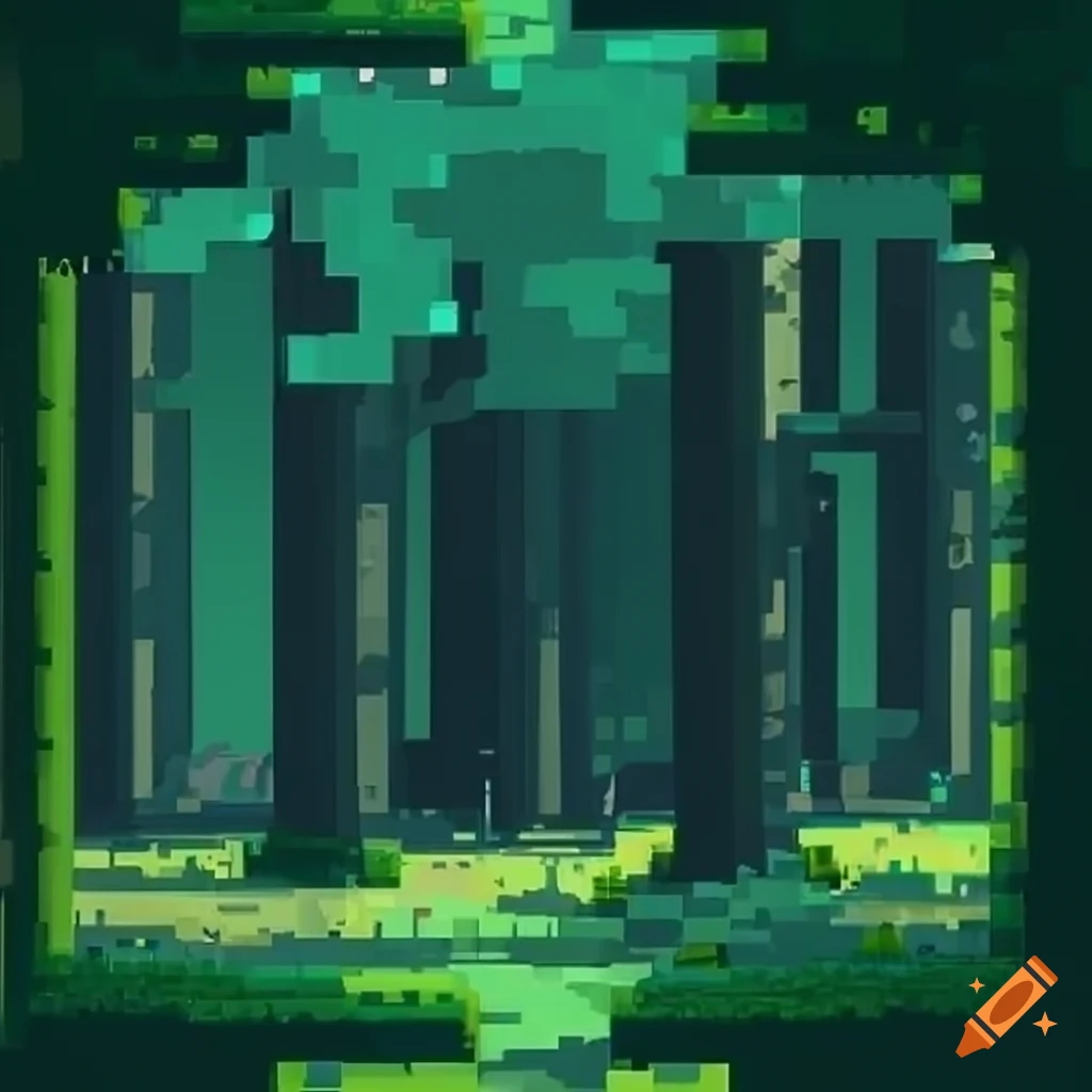 pixel art of a forest