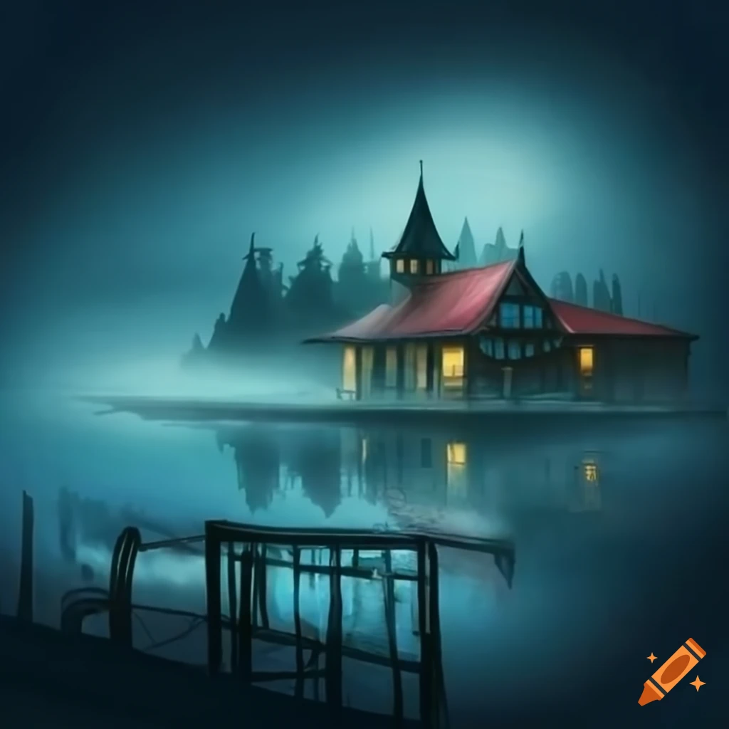 foggy water at a fairy train station