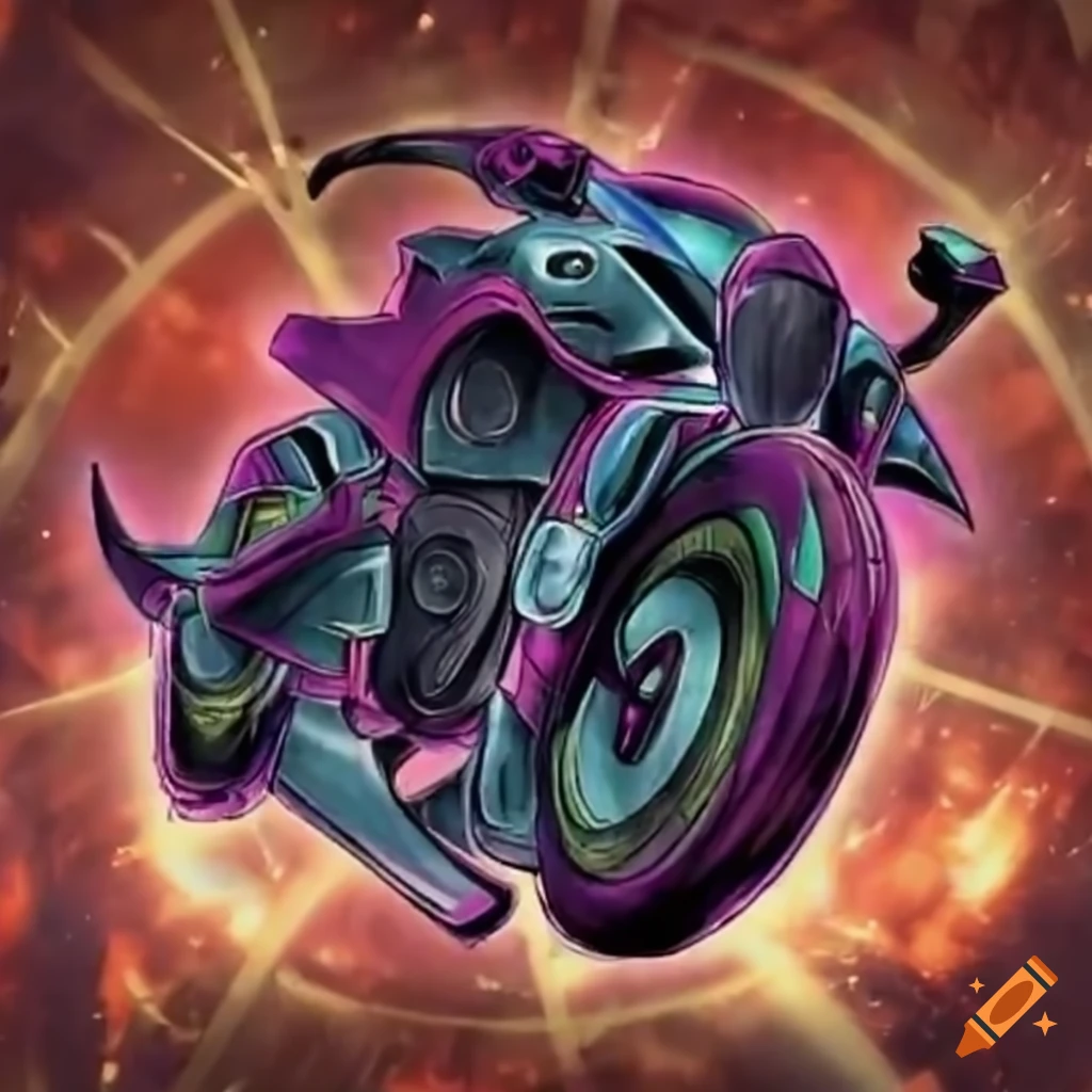 Yugioh! card game bike on Craiyon