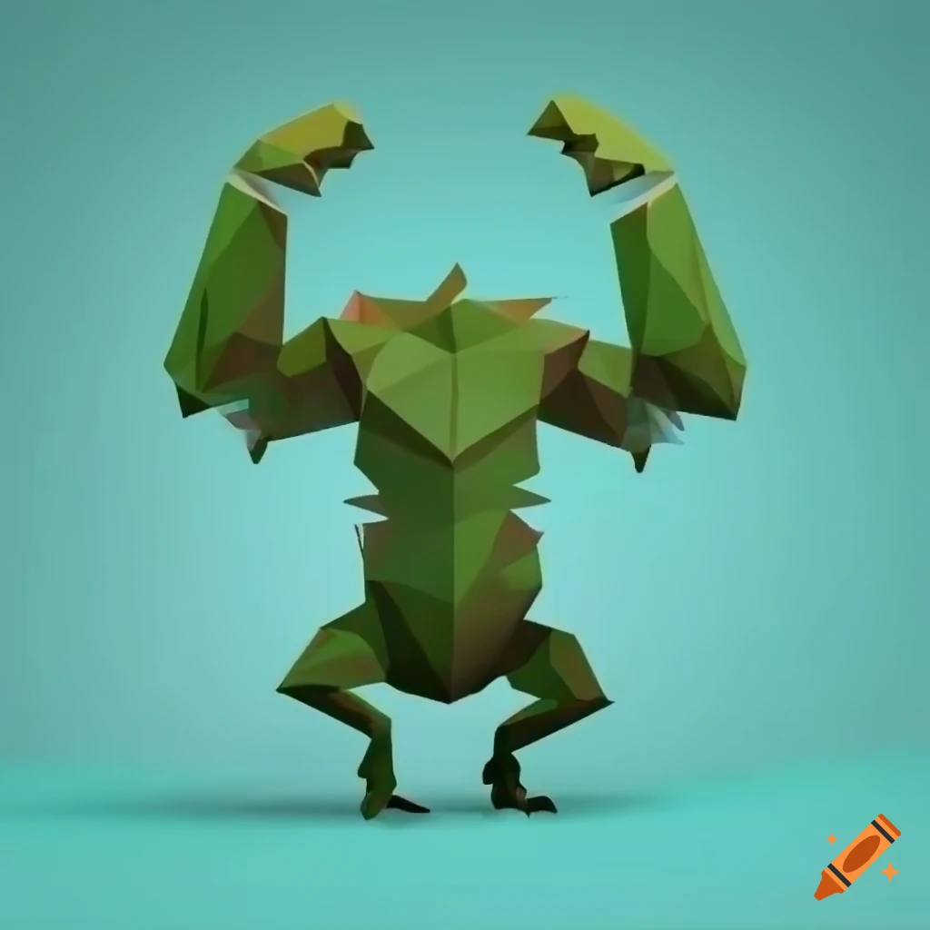 cartoon style forest monster in t-pose