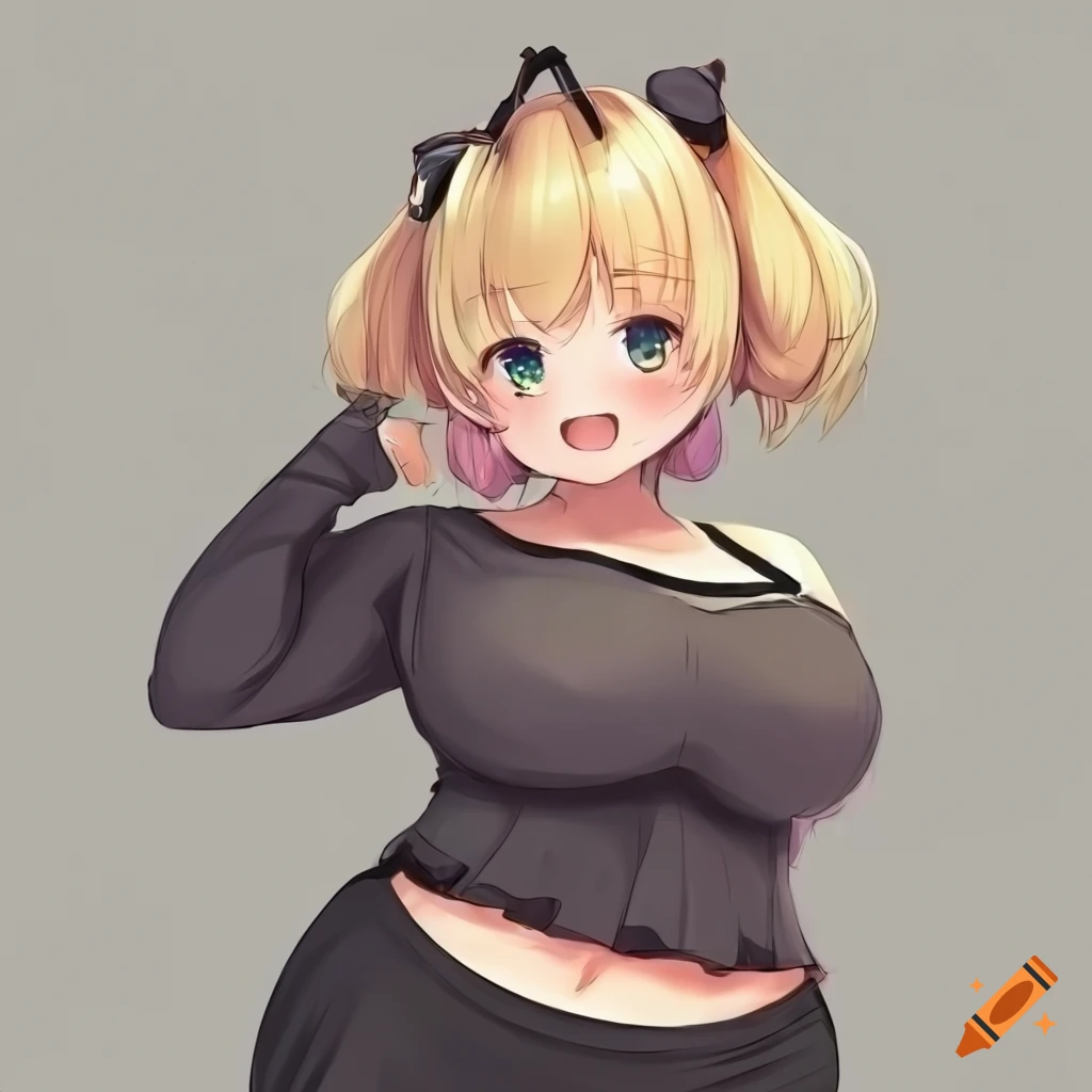 3d Character Of A Cute Anime Girl With Blond Hair And Different Eye Colors On Craiyon 