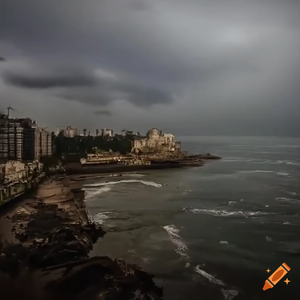 apocalyptic view of Biarritz, France