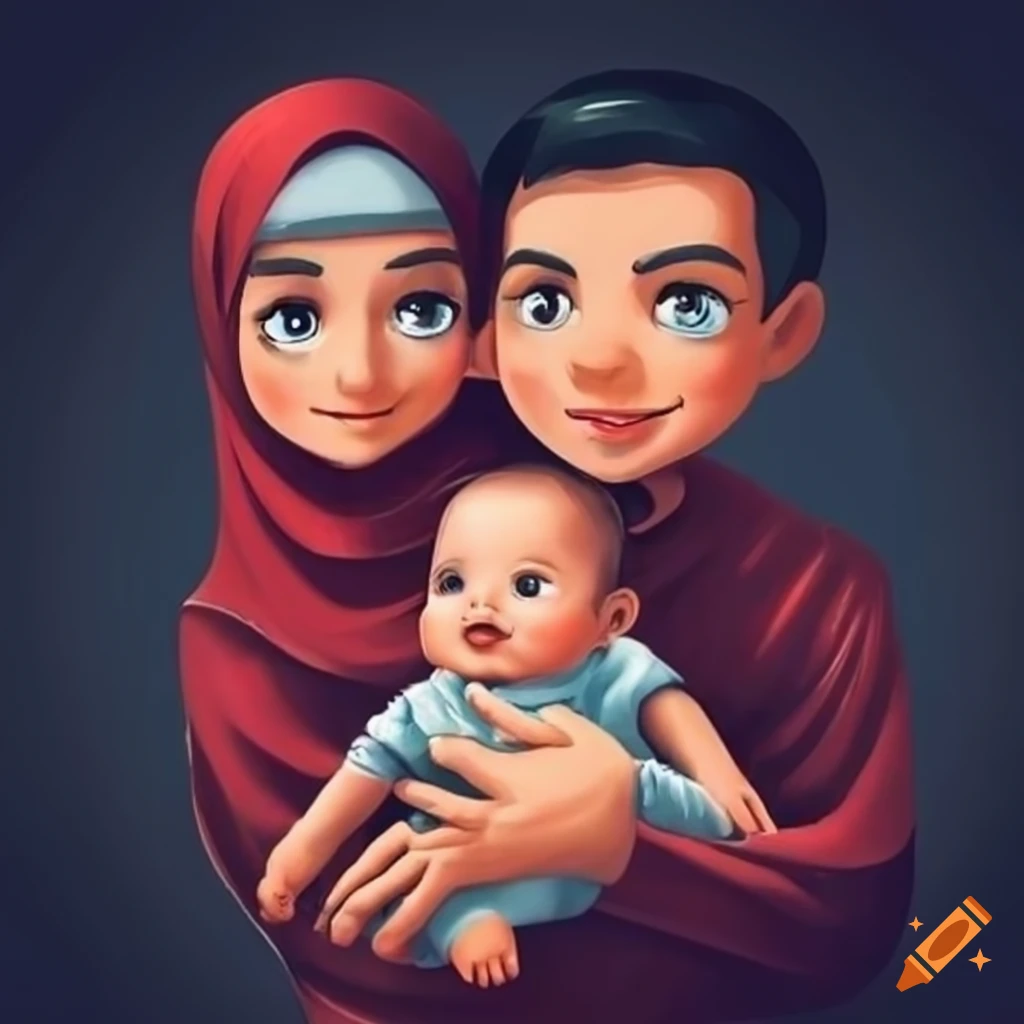 Muslim Family With Father Mother And Baby Boy On Craiyon