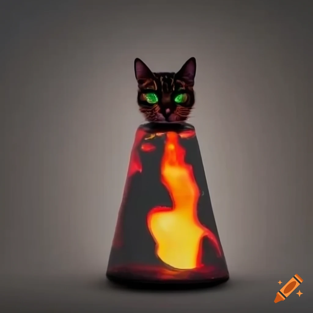 Cat transformed into a lava lamp on Craiyon