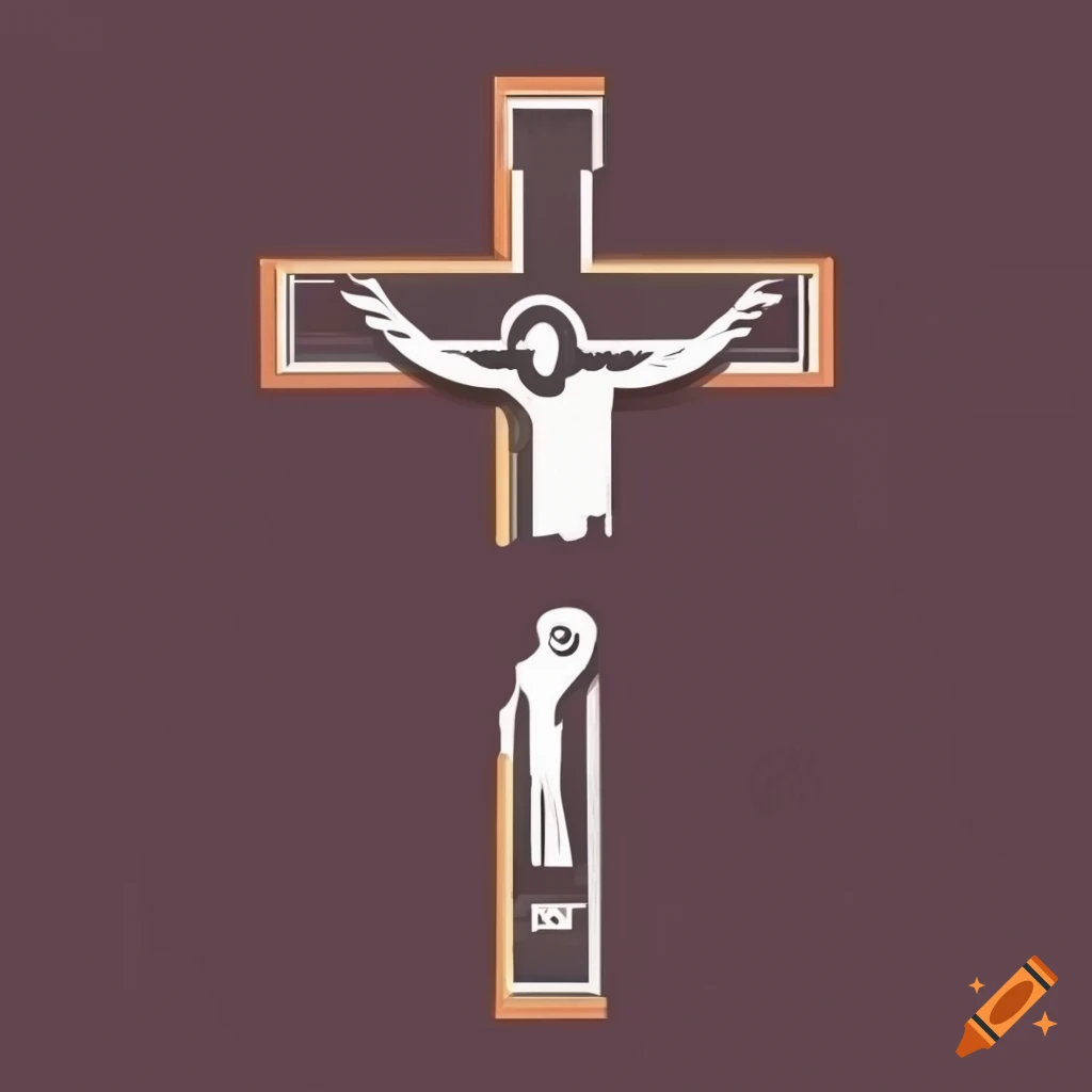 logo design with a crucified saint