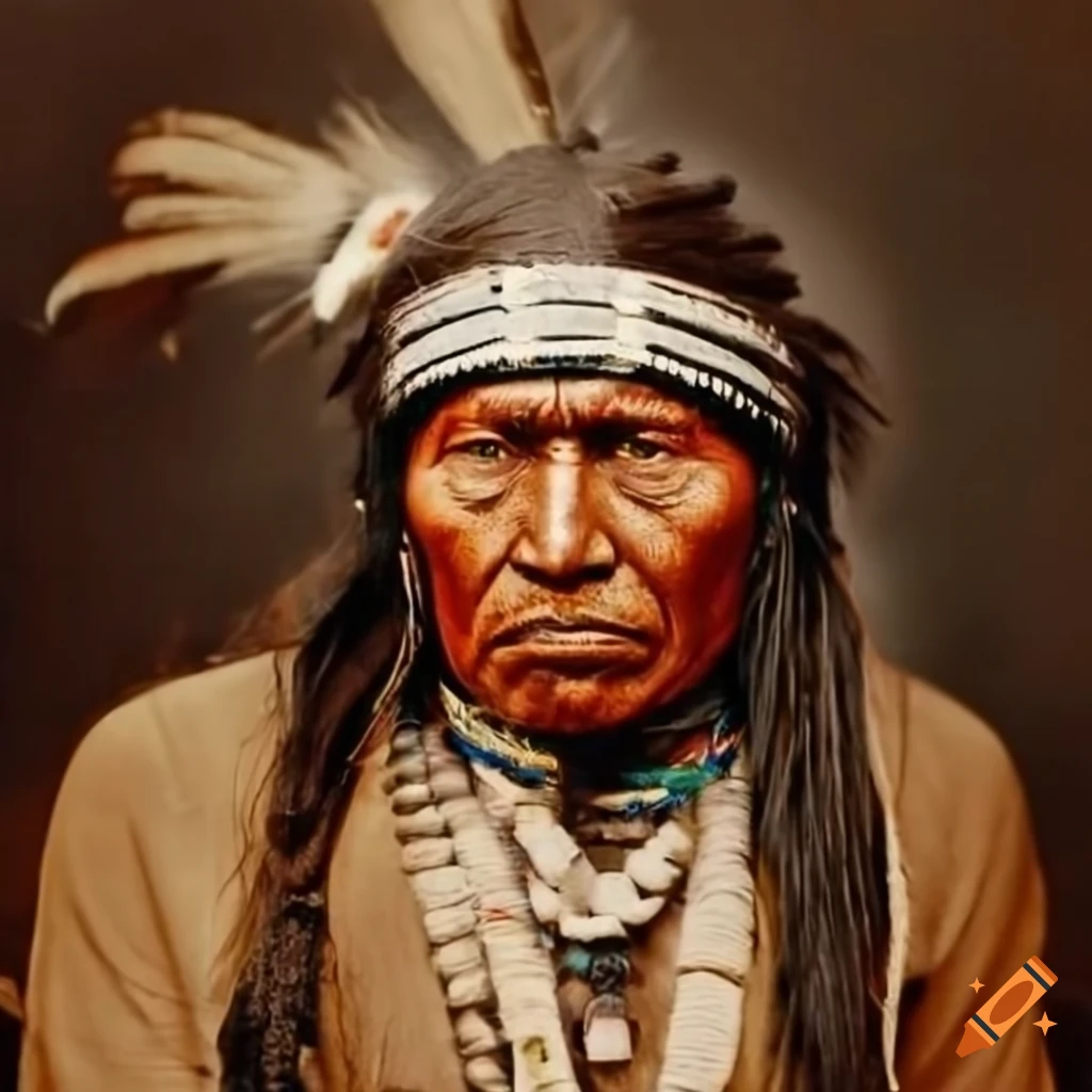 vintage photo of Apache Indian warrior