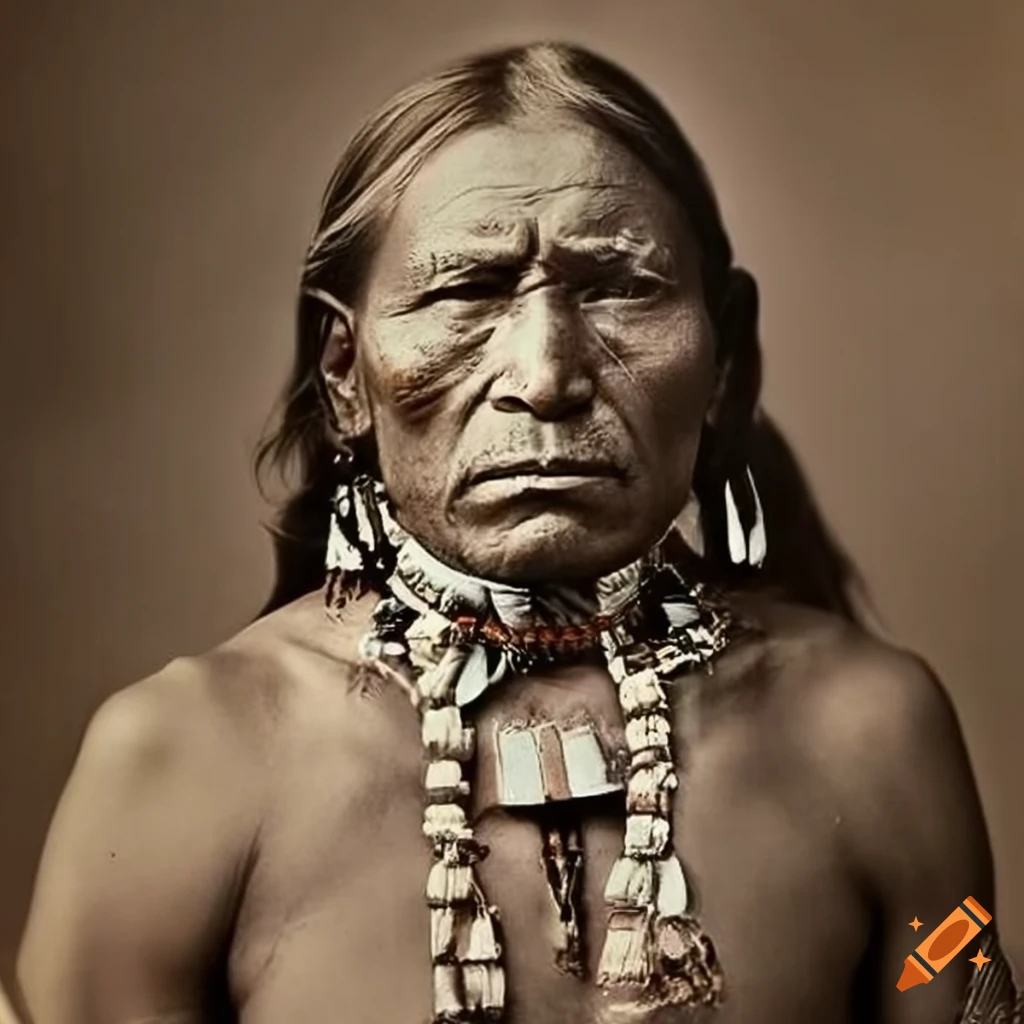 Photography of a wounded apache warrior