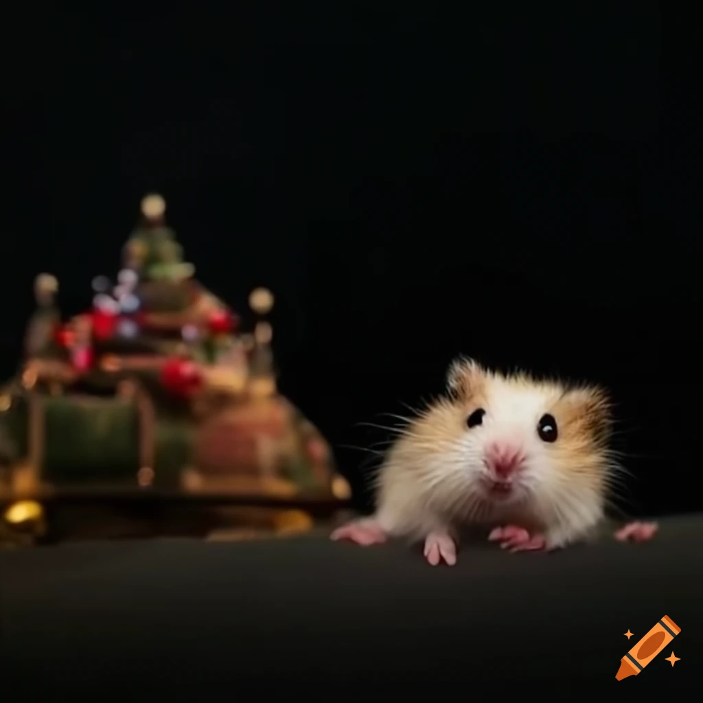 Weihnachtlicher hamster celebrating 1st advent
