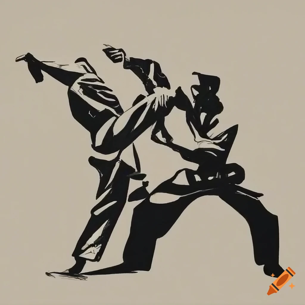 drawing-of-martial-artists-in-mc-escher-style-on-craiyon