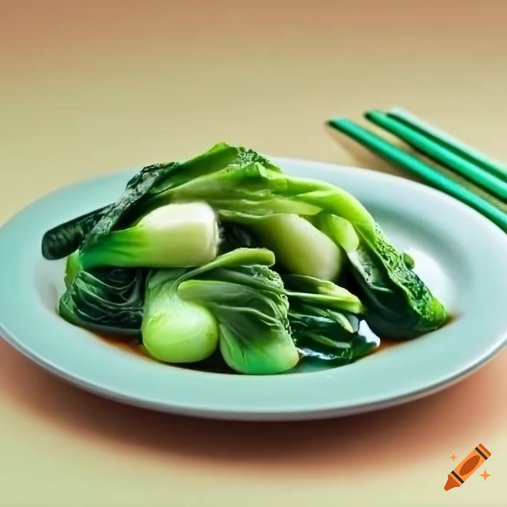 fried bok choy on a plate