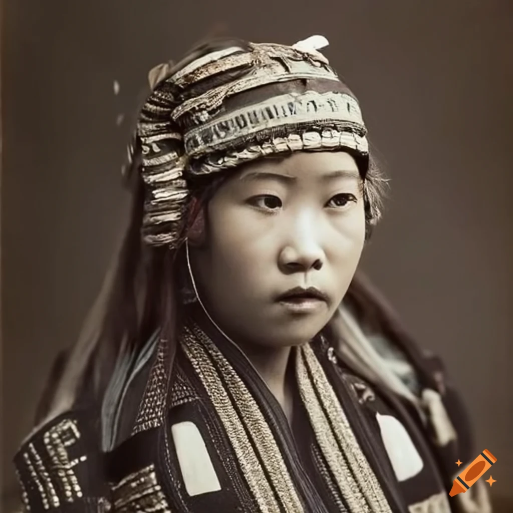 portrait of a young Ainu woman
