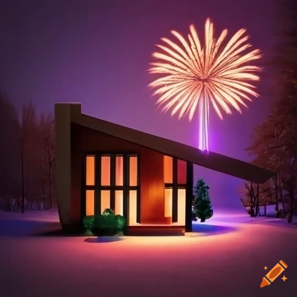 Festively Decorated Mid Century Modern House