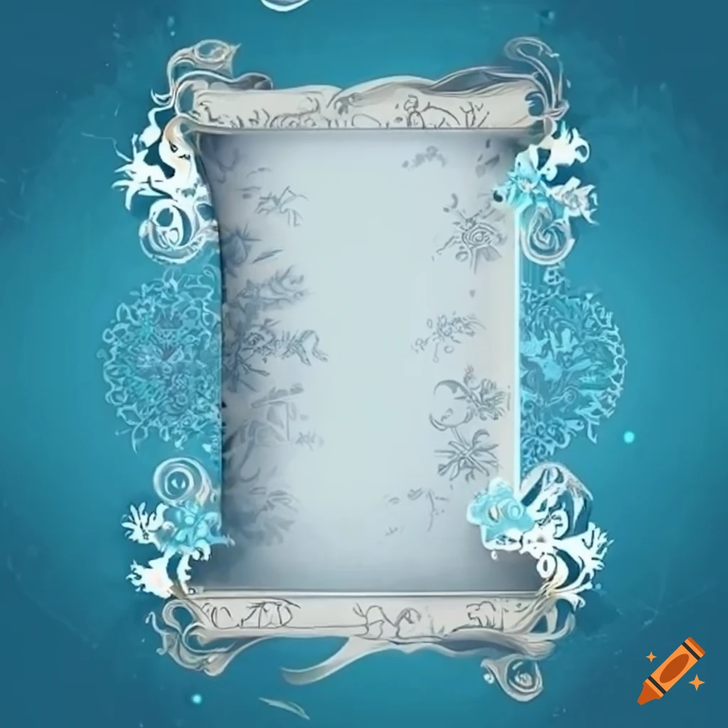 winter-themed card design with an ancient scroll