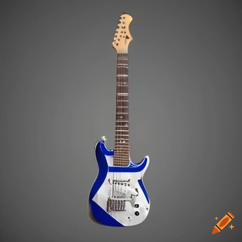 Electric guitar with israeli flag design on Craiyon