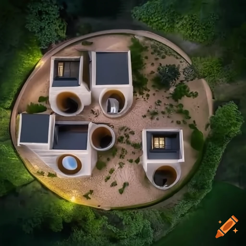 top view of a 3D printed house colony