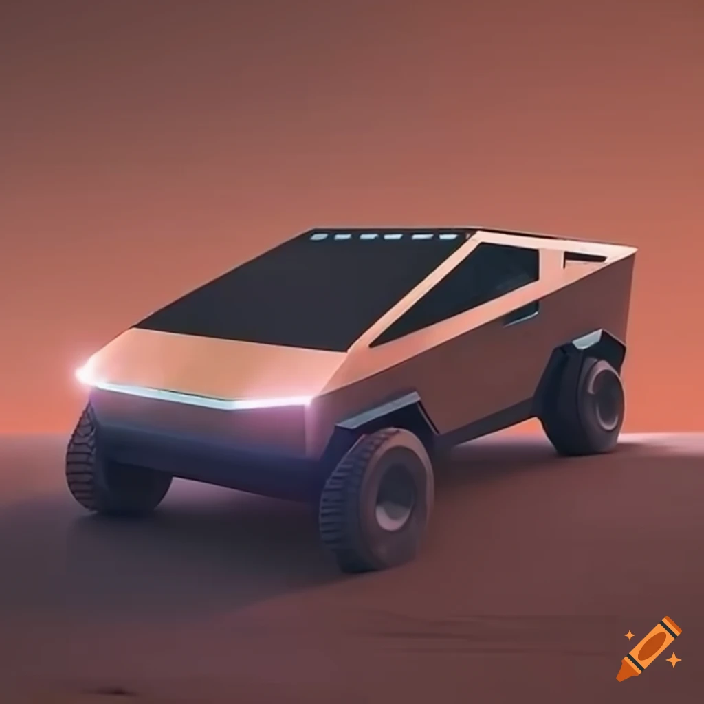 Image of a cybertruck on mars on Craiyon