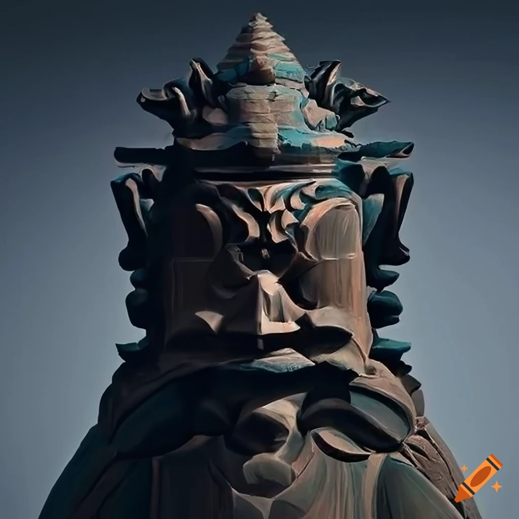 detailed Gerudo sapphire carving in architectural style