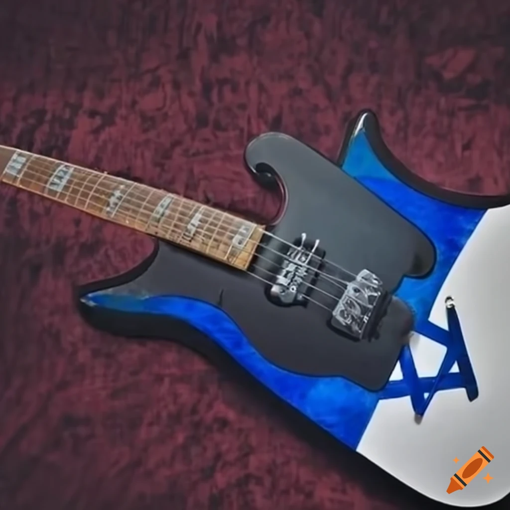 Electric guitar with israeli flag design on Craiyon