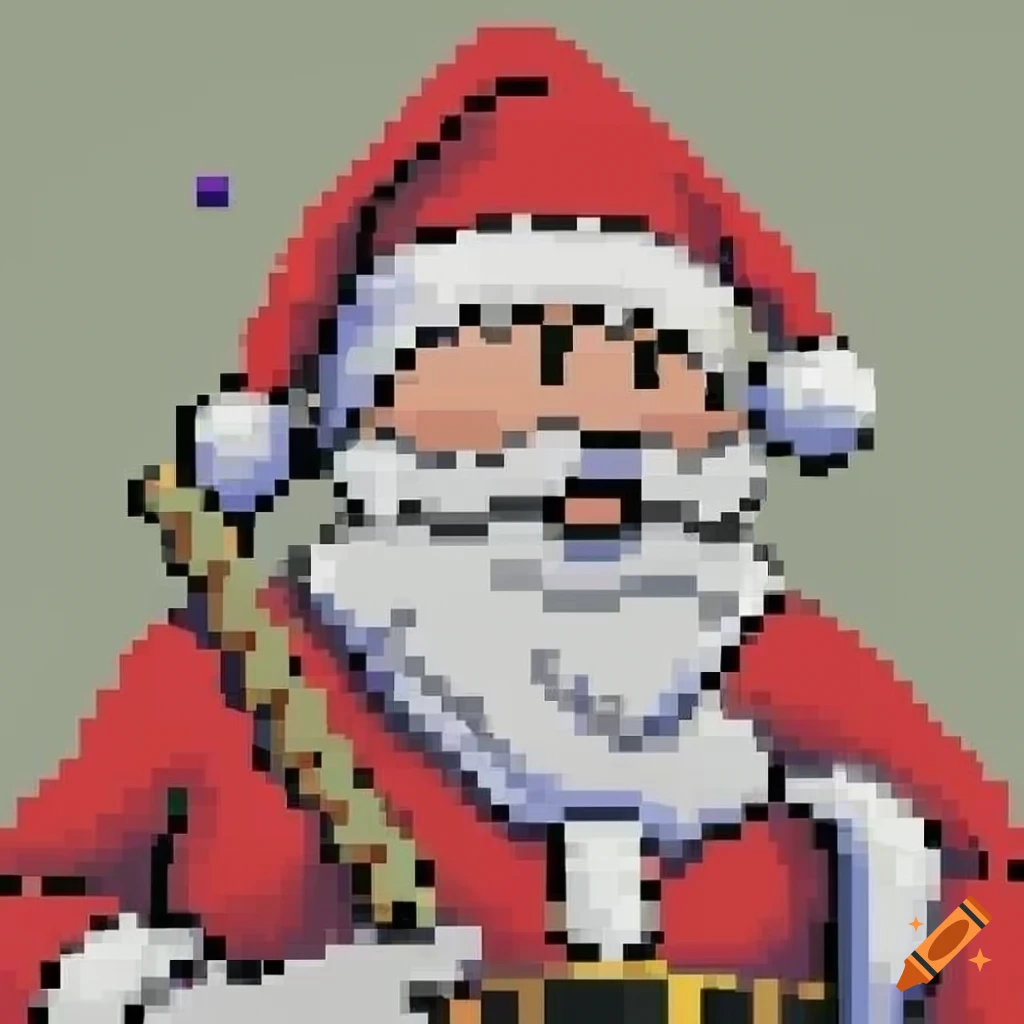 pixel art of Santa Claus
